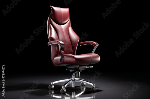 leather office chair with seat and back