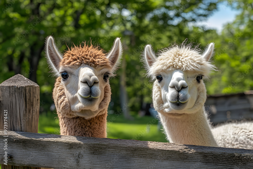 Obraz premium Alpaca in a mountain.