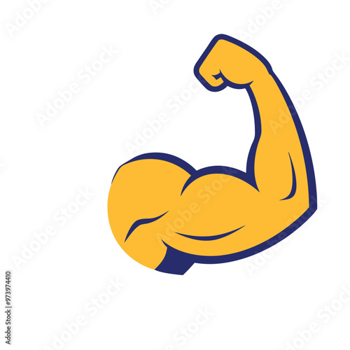 Strong Biceps Vector Health and Fitness Symbol.