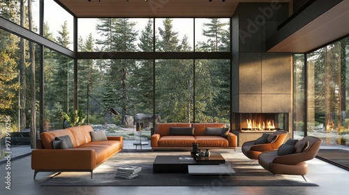 Fireplace Focus with Modern Seating