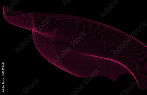 Abstract technology particles wave lines background. Digital dynamic futuristic neon lines flowing effect business concept