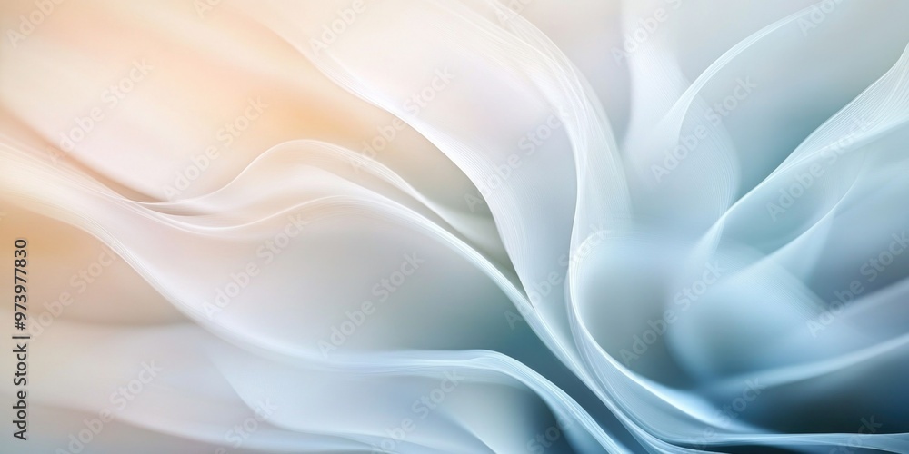 Obraz premium Soft waving smoke lined abstract background in white and grey colors