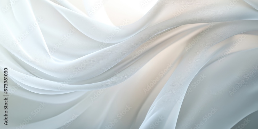 Fototapeta premium Soft waving smoke lined abstract background in white and grey colors