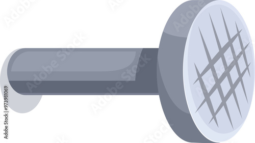 Single concrete nail with a cross pattern on its head, commonly used in construction for attaching wood to concrete or masonry