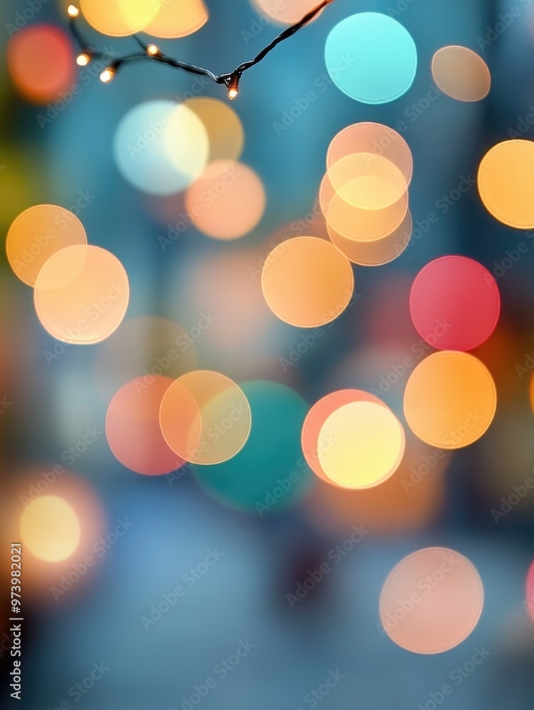 Obraz premium Blurred Christmas lights background with festive holiday bokeh and ornaments 