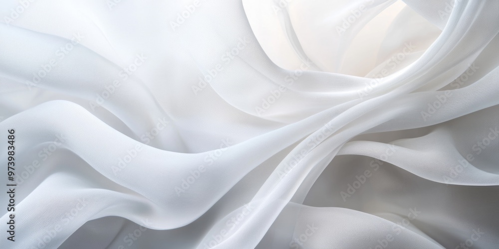 Fototapeta premium Soft waving smoke lined abstract background in white and grey colors