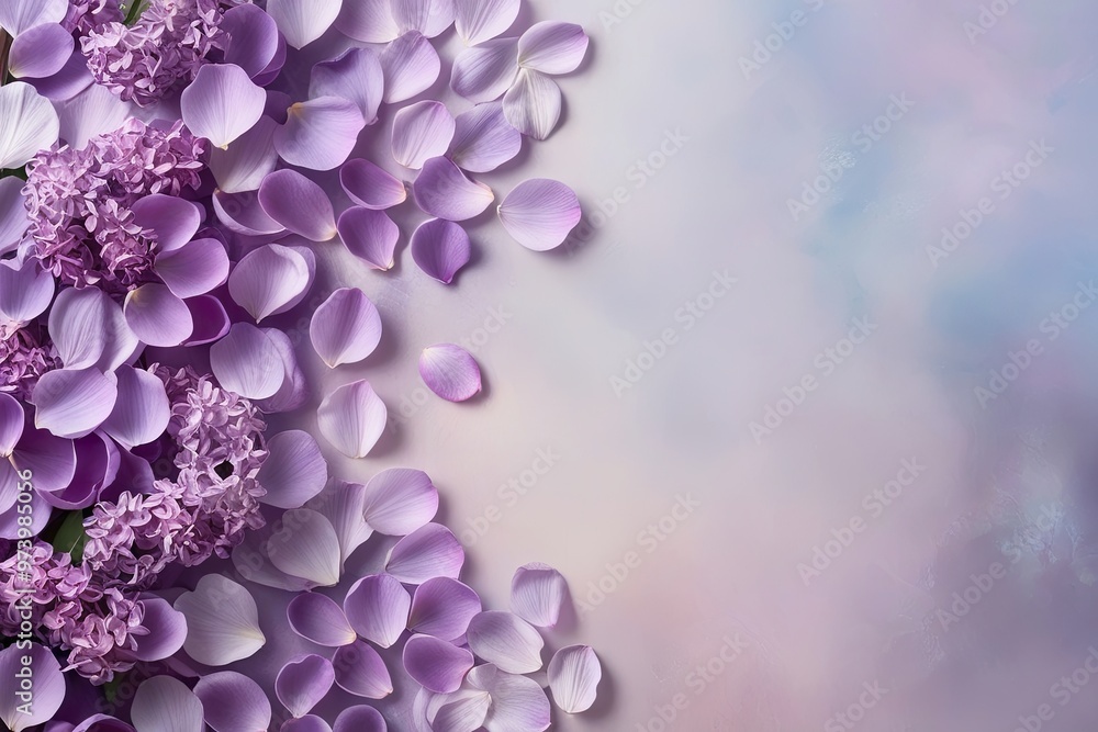 Elegant Arrangement of Delicate Lilac Petals on a Dreamy Background Elegant Arrangement of Delicate Lilac Petals on a Dreamy Background