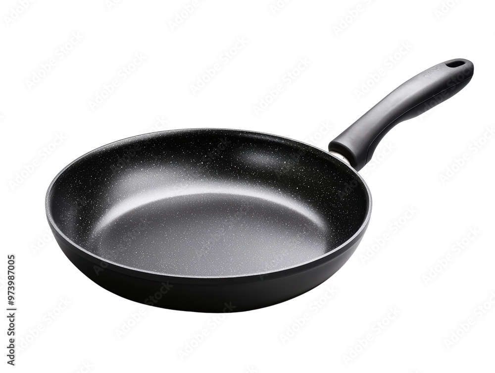 Non-Stick Frying Pan with Ergonomic Handle for Cooking and Frying, Isolated on Background Non-Stick Frying Pan with Ergonomic Handle for Cooking and Frying, Isolated on Background