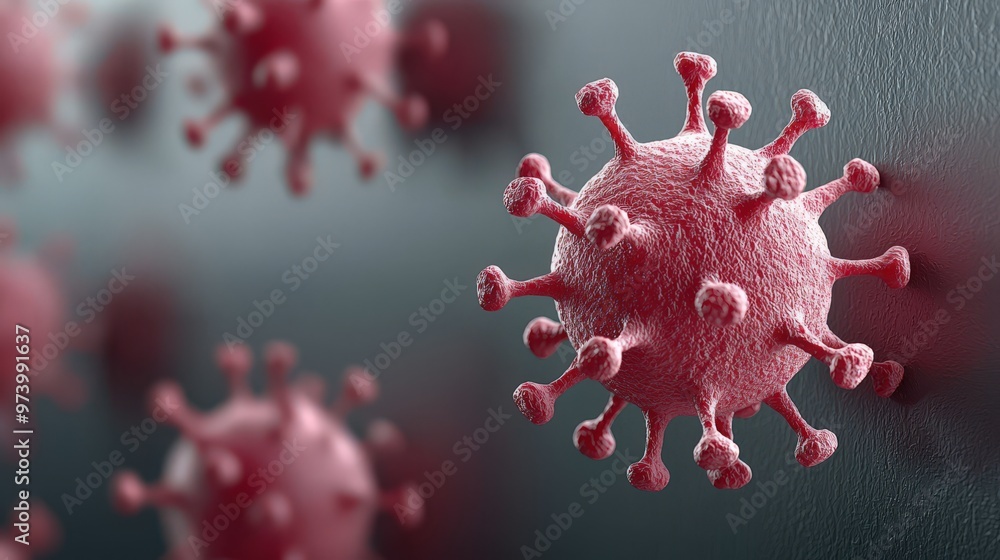 Red Coronavirus Cell Red Coronavirus Cell