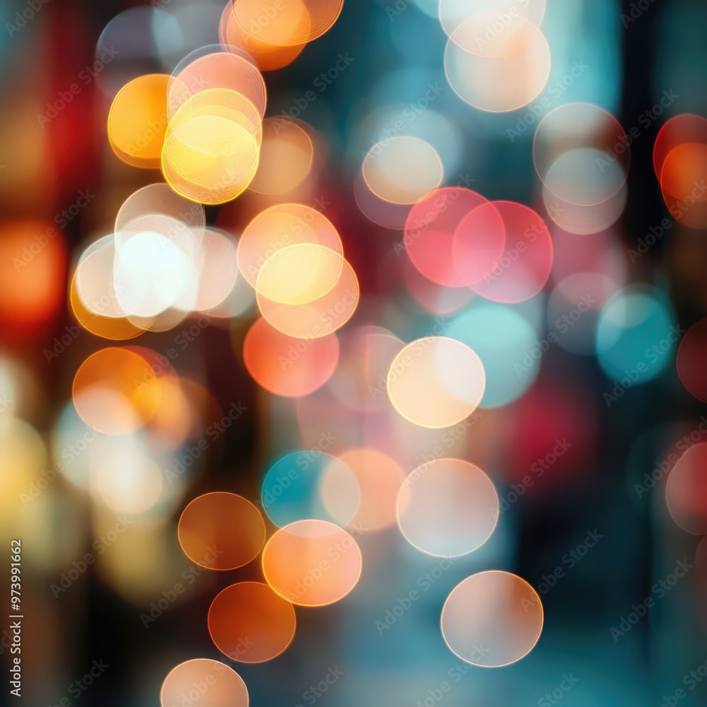 Obraz premium Blurred Christmas lights background with festive holiday bokeh and ornaments 