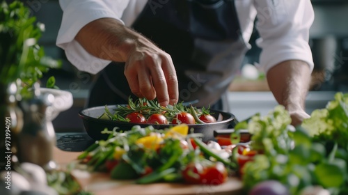 allergen-free food, a chef preparing an allergen-free dish with fresh vegetables and alternative ingredients, showcasing allergy-friendly cuisine that is both delicious and safe