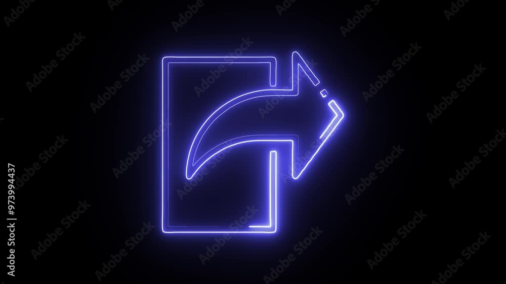 Glowing Neon Arrow Icon Isolated on Black Background - HD Motion Graphics Animation Glowing Neon Arrow Icon Isolated on Black Background - HD Motion Graphics Animation