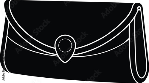 Clutch silhouette Vector Icon, Illustration on black and white.