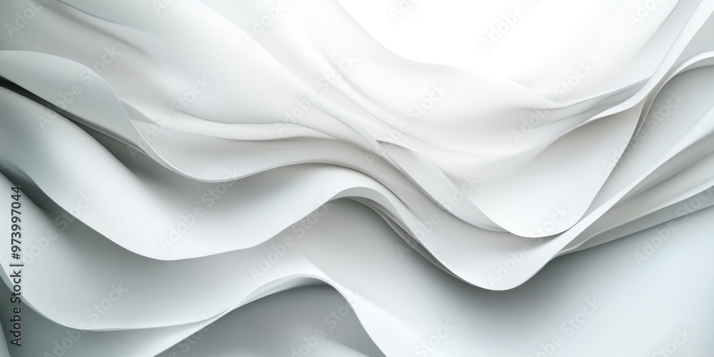 Fototapeta premium Soft waving abstract background in white and grey colors