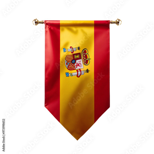 Spain National Flag Hanging Transparent Background PNG photo