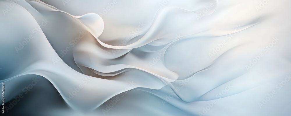 Fototapeta premium Soft waving abstract background in white and grey colors