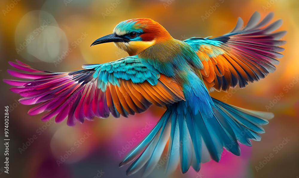 Obraz premium Vibrant Feathers: The Beauty of a Colorful Bird