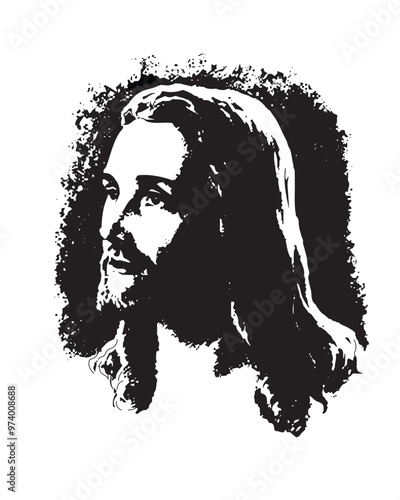 Jesus Christ vector Christian religious IllustrationPrint