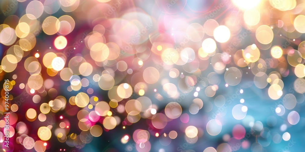 Blurred Christmas lights background with festive holiday bokeh and ornaments	
