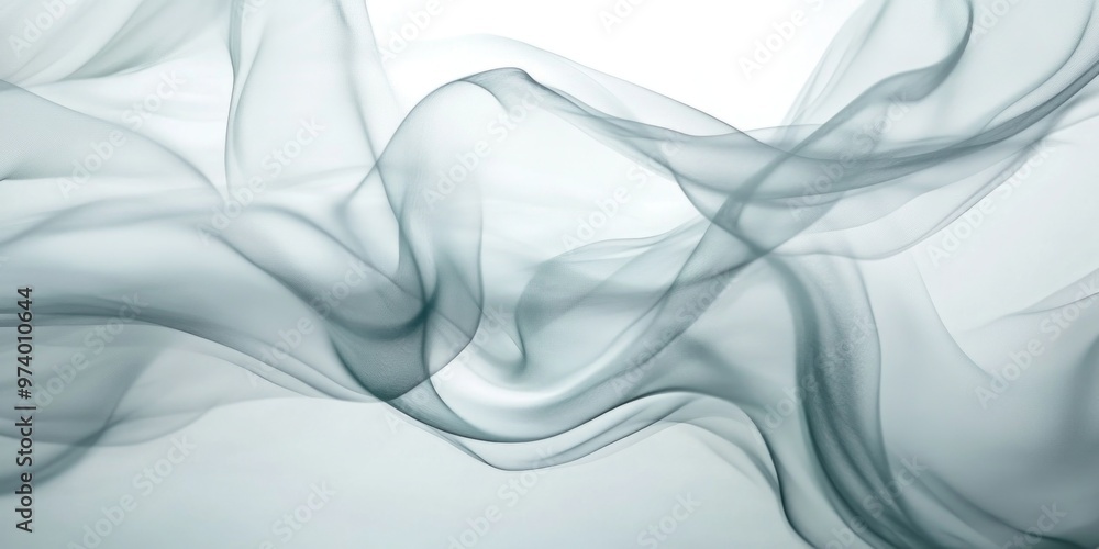 Obraz premium Soft waving smoke lined abstract background in white and grey colors