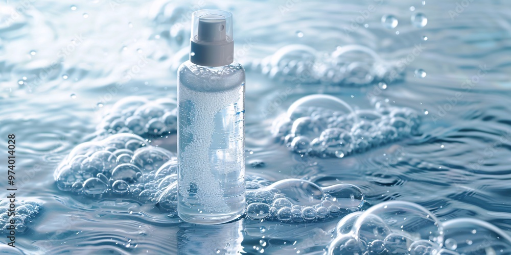 Effervescent skincare product for clear skin in toning water essence. Effervescent skincare product for clear skin in toning water essence.