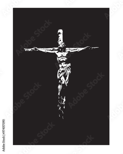 Crucifix of Jesus Christ Vector Christian religious Illustration