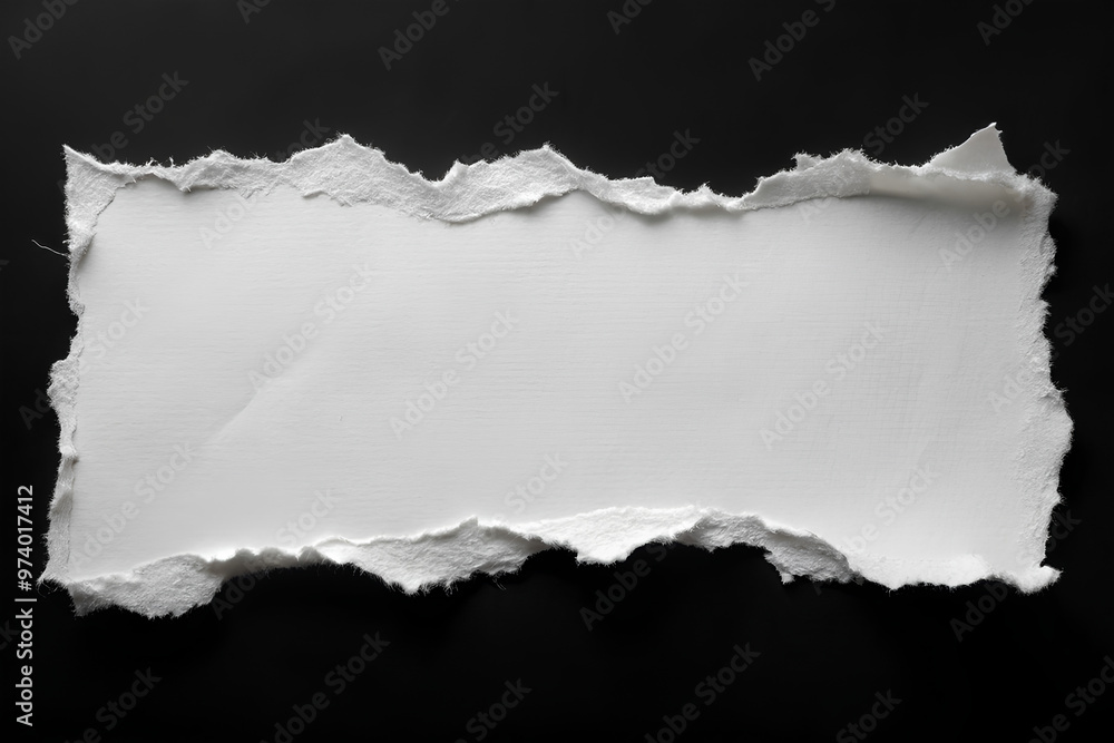 White ripped paper torn edges strips isolated on background White ripped paper torn edges strips isolated on background