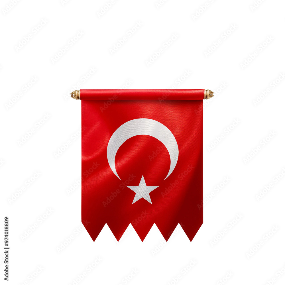 Obraz premium Turkey National Flag Isolated Hanging Display Design