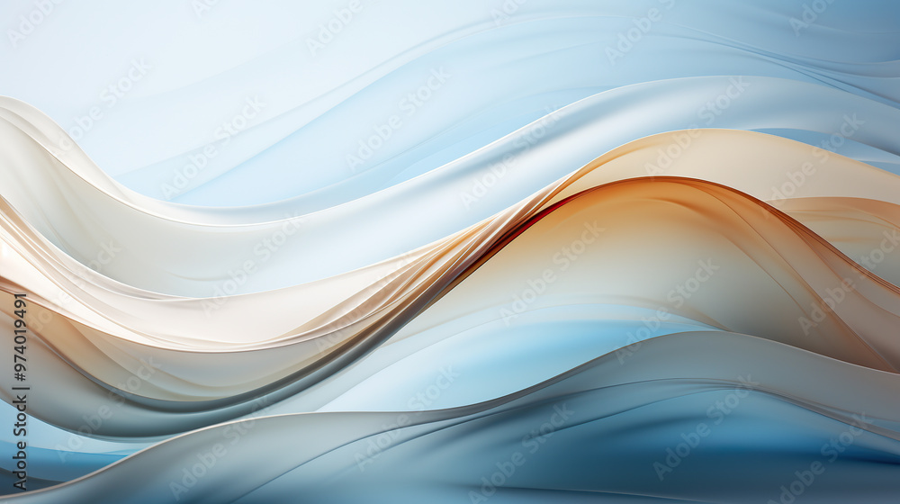 Obraz premium generated illustration of abstract background with soft pastel waves. Gradient colors.