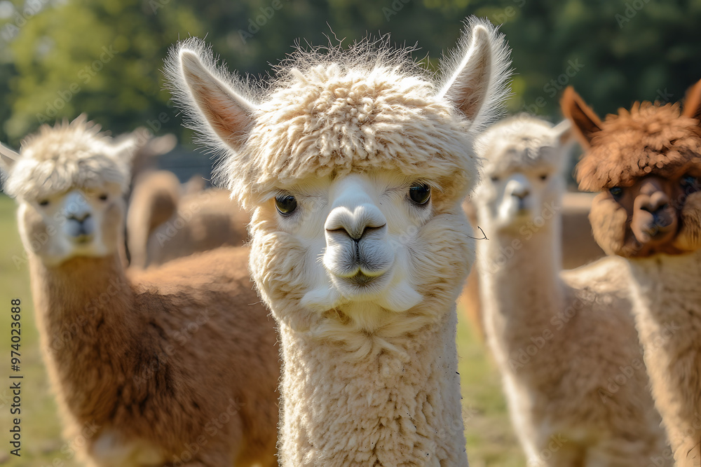 Obraz premium Alpaca in a mountain.