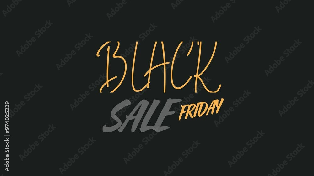 Black Friday sale text animation on a black background. Black Friday Special Discount sale 4k UHD video template. Black Friday sale Lettering Animated effect..
Black Friday sale text animation on a black background. Black Friday Special Discount sale 4k UHD video template. Black Friday sale Lettering Animated effect..
