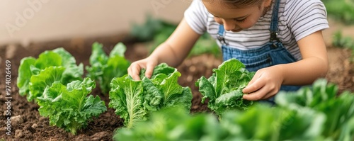 Wallpaper Mural Family growing vegetables in their backyard, reflecting self-reliance, sustainable farming practices, sufficiency economy concept in rural life Torontodigital.ca