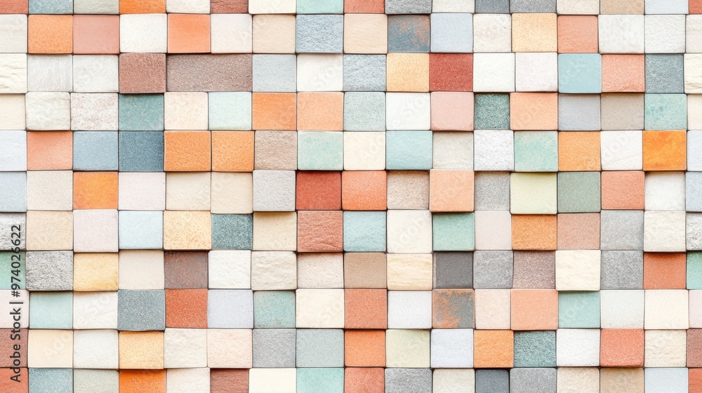 Close-up of rustic red and beige brick wall texture in a seamless pattern. Ideal for backgrounds or architectural concepts. Close-up of rustic red and beige brick wall texture in a seamless pattern. Ideal for backgrounds or architectural concepts.