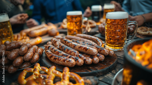 Beer and Sausages Oktoberfest Feast