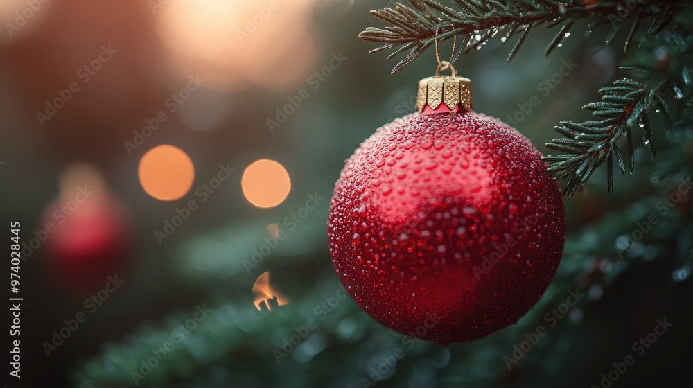 A Stunning Close-Up of a Red Christmas Ornament Hanging on a Beautifully Decorated Tree Showcasing Holiday Spirit and Joy A Stunning Close-Up of a Red Christmas Ornament Hanging on a Beautifully Decorated Tree Showcasing Holiday Spirit and Joy
