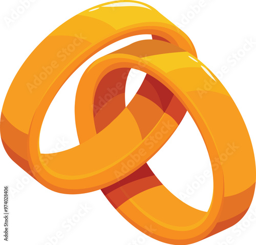 Two golden wedding rings intertwined, representing the unbreakable bond and everlasting love between two individuals