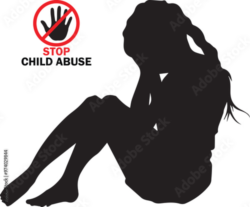 Stop Child Abusing Shilhouette