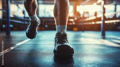 Boxing footwork drills in a gym, highlighting the precision and agility required for effective movement in the ring