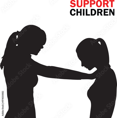 Stop Child Abusing Shilhouette