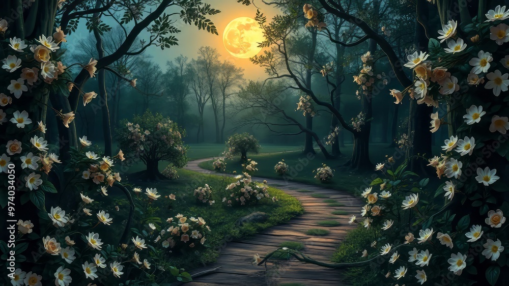 A rustic wood backdrop adorned with delicate white flowers and lush greenery, soft warm light filtering through, A rustic wood backdrop adorned with delicate white flowers and lush greenery, soft warm light filtering through,