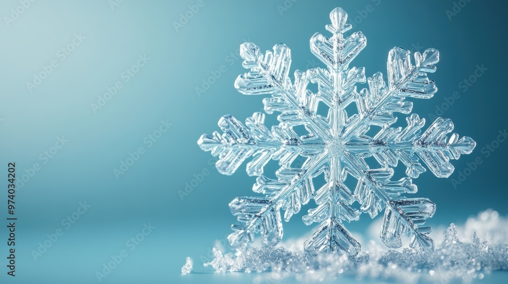 Minimalist 3D Snowflake Icon with Modern Design