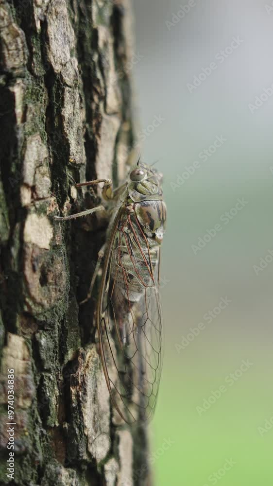 Small cicada ,green cicada on the tree. Small cicada ,green cicada on the tree.
