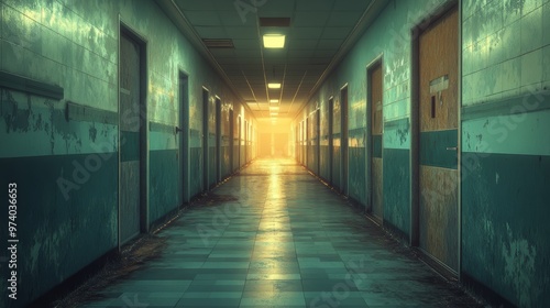 A hospital corridor of infinite length 