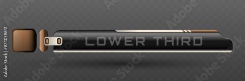 Lower Third Banner in Metallic Black, Silver and Brown Color Theme for Video Screen Broadcast Presentation Titles