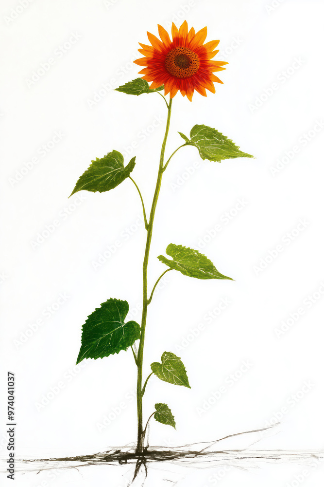 Fototapeta premium Sunflower isolated on white background.