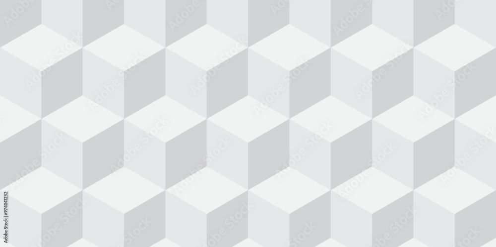 Seamless white geometric cube creative concept triangle overlapping overlap square technology background. geometric digital cubes fabric and wallpaper grid block texture background. Seamless white geometric cube creative concept triangle overlapping overlap square technology background. geometric digital cubes fabric and wallpaper grid block texture background.