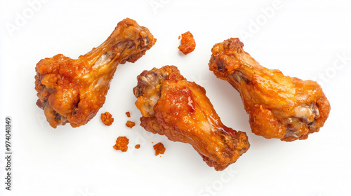 Chicken wing isolated on white background. photo