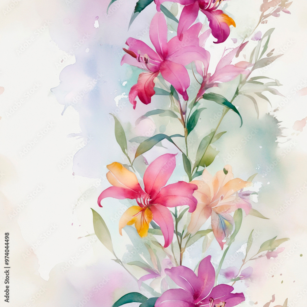 Obraz premium seamless watercolor abstract floral background
