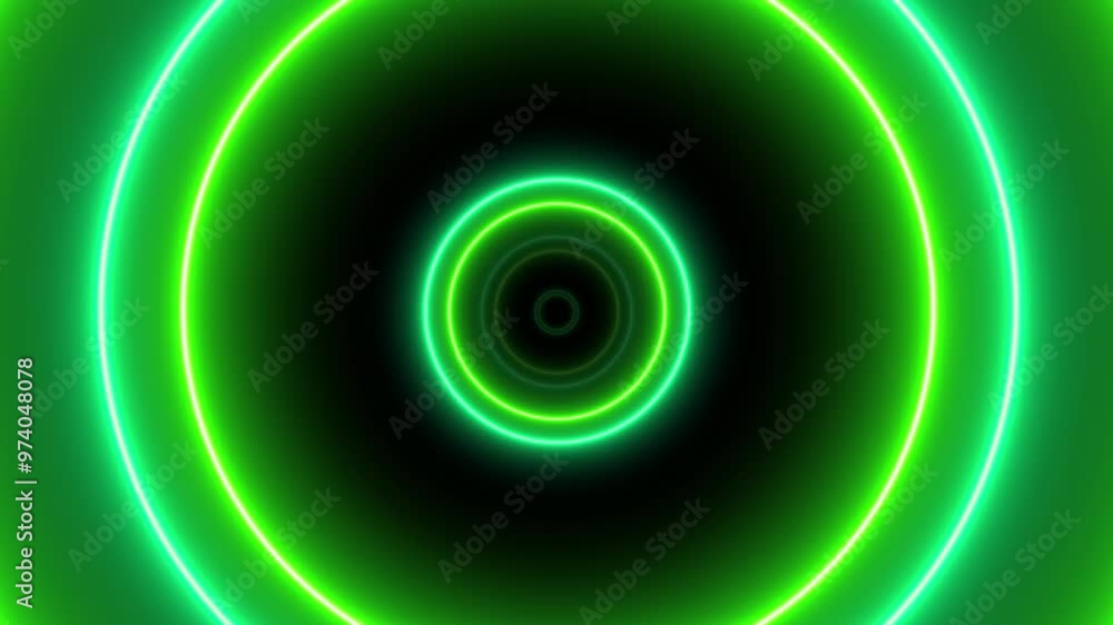 3 Green looping neon tunnel overlays on transparent background and also on black background 3 Green looping neon tunnel overlays on transparent background and also on black background