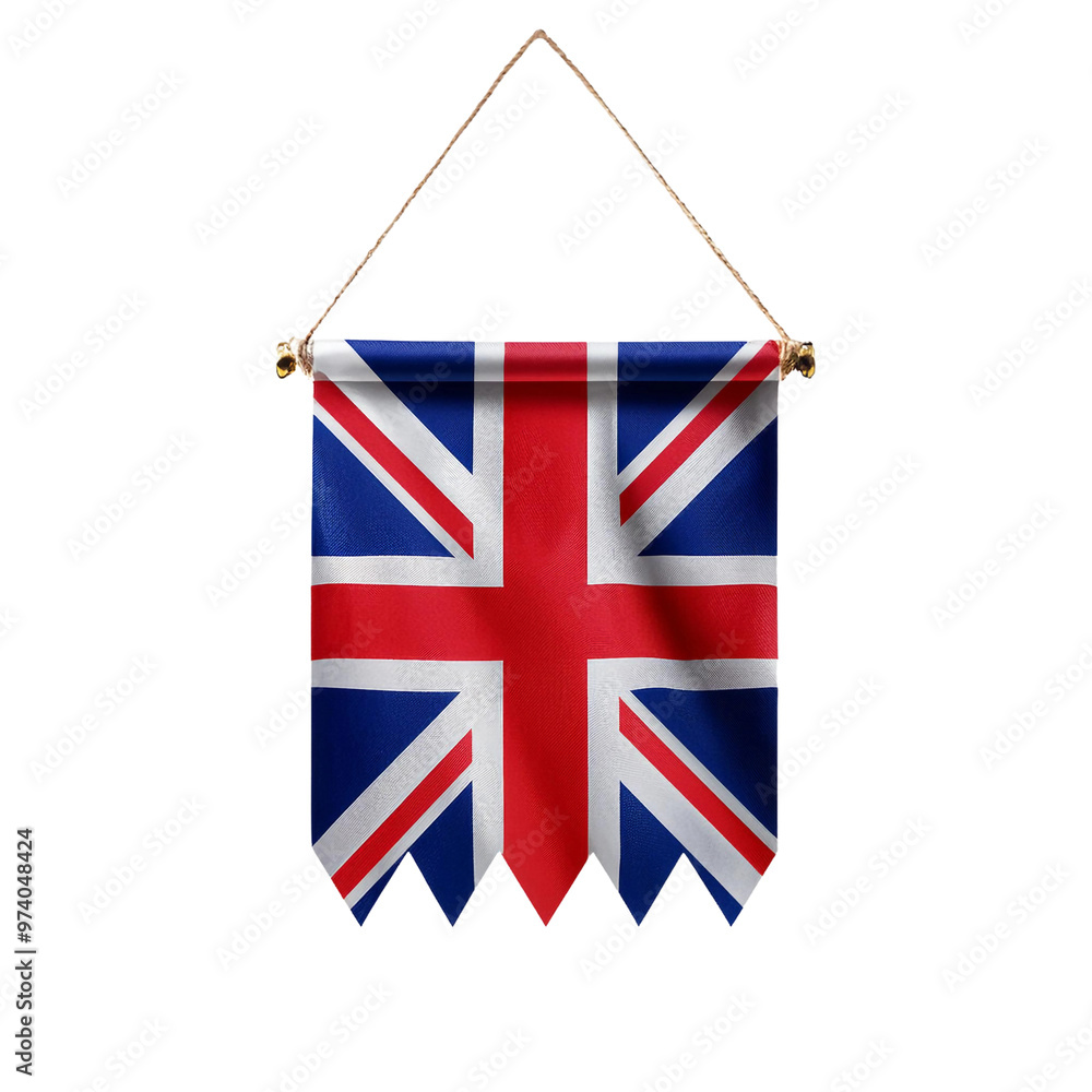 Fototapeta premium Traditional UK National Flag Wall Hanging with Rope